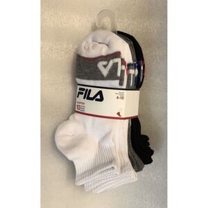 10 Pairs Fila Womens Sports Training Quarter‎ White, Gray, Black Socks Size 4-10